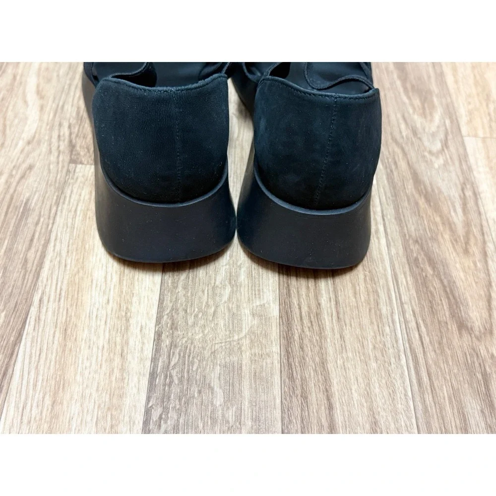 Aerosoles Womens Black Elastic Multi Strap‎ Wedge Platform Sandals Size 8.5